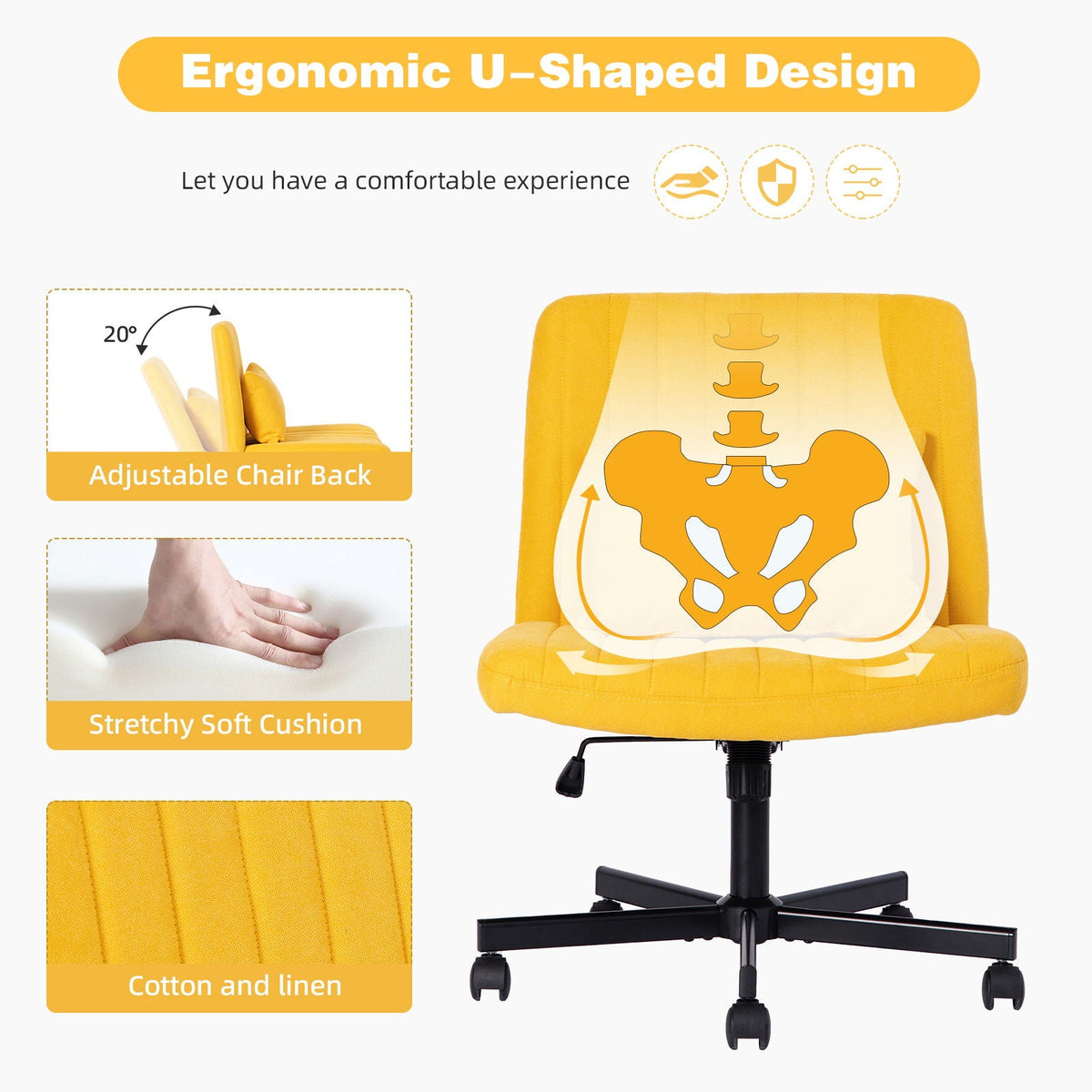 Criss Cross Office Chair with Adjustable Height – Ergonomic Design