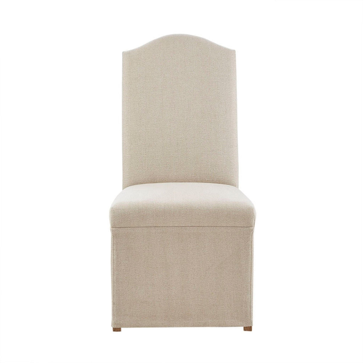 Dining Chair With Skirts Set of 2 with Solid Wood Frame - Beige