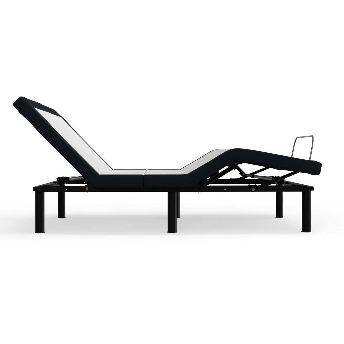 Full Adjustable Bed Base with Massage and USB Ports – White/Charcoal