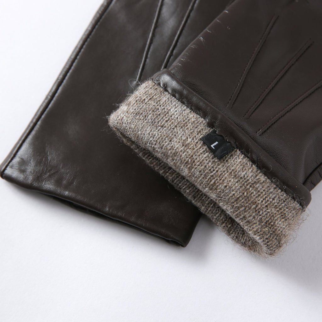 Wool-Lined Goat Leather Driving Gloves