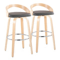30" Contemporary Fixed-Height Barstool with Swivel