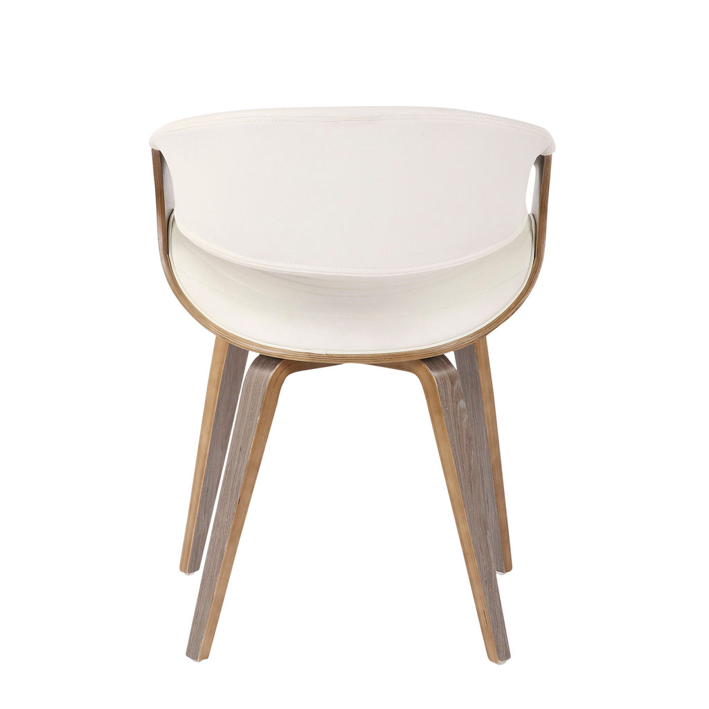 Mid-Century Modern Dining Chair with Bent Wood Legs - Black, Gray, Beige, White