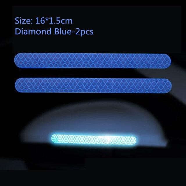 2Pcs Reflectance Car Stickers Reflector Rearview Mirror Reflective Tape Car Accessories Exterior Reflex Tape Reflective Strip Reflective Car Stickers Set Rearview Mirror Reflective Warning Stickers Car Side Reflective Stickers