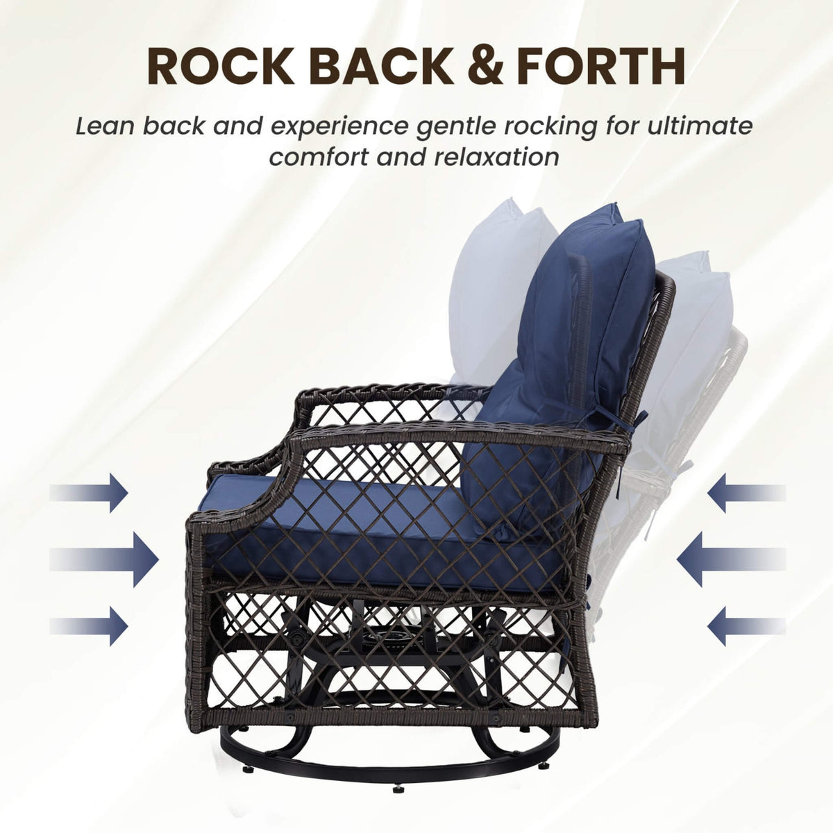 3-Piece Wicker Patio Bistro Set W/ Swivel Chairs And Table (SAK14789)