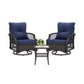 3-Piece Wicker Patio Bistro Set W/ Swivel Chairs And Table (SAK14789)