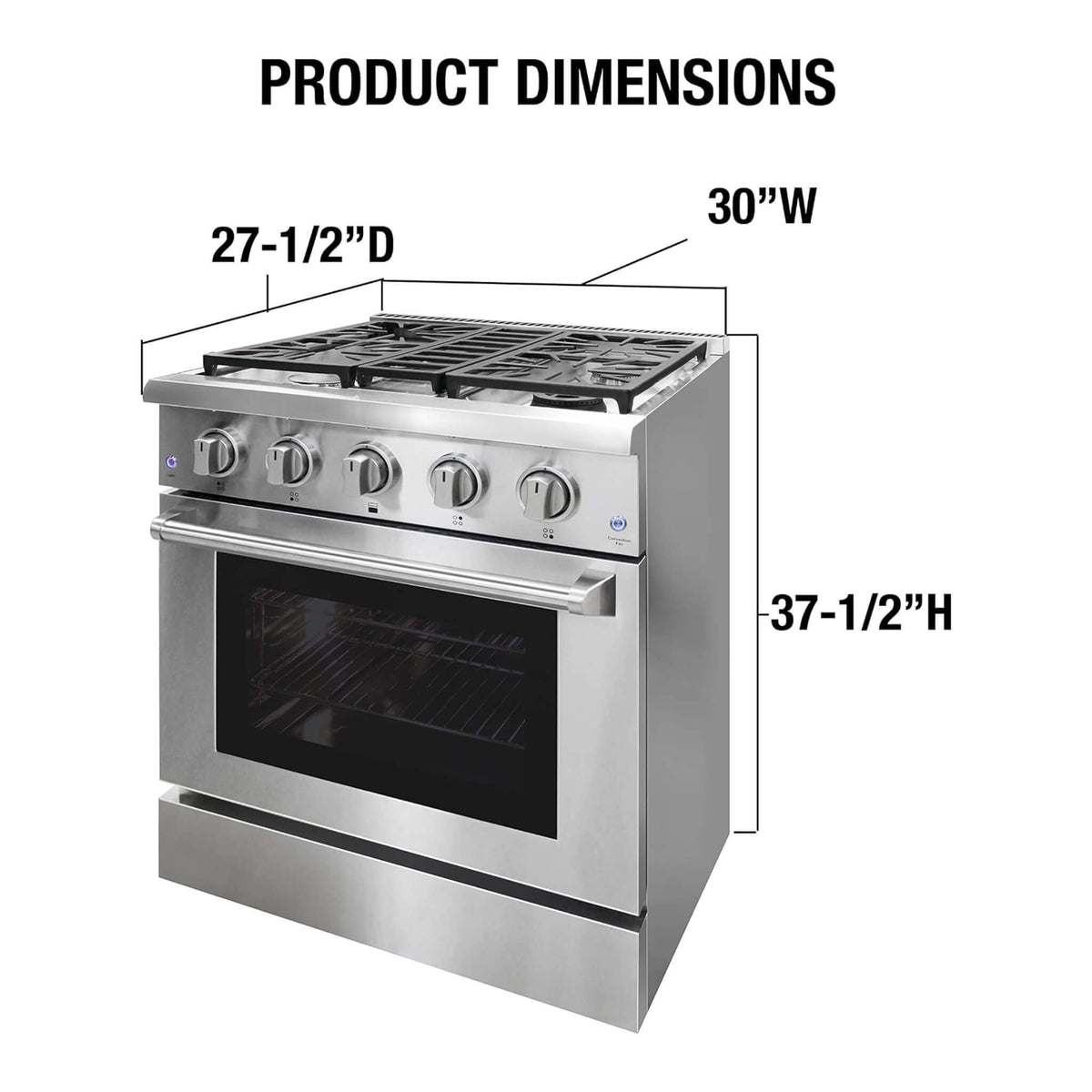 30-Inch Gas Range With 4-Burner Convection Oven And Broil (SAK48613)