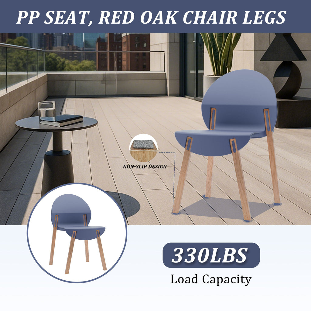 Traditional 4 Piece Outdoor Chair Set with Round Table - Multiple Colors