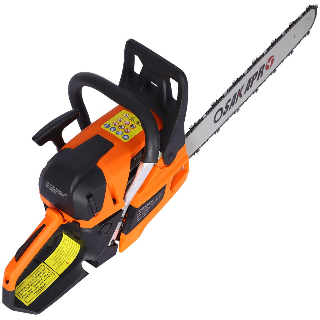 58cc Gasoline Chainsaw with 20-Inch Bar and Anti-Vibration - Orange