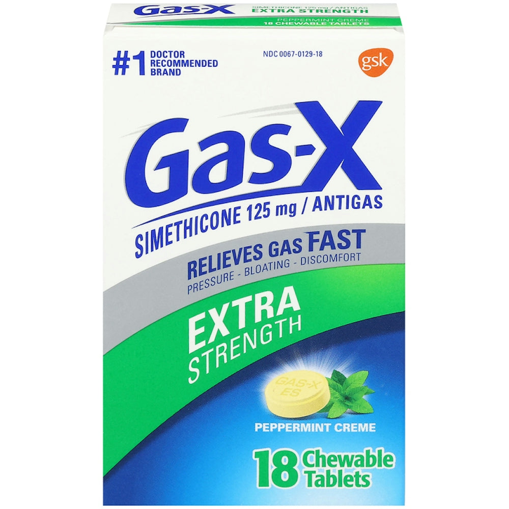 Gas-X Extra Strength Chewable Relief Tablets, Simethicone 125 Mg, Peppermint Creme