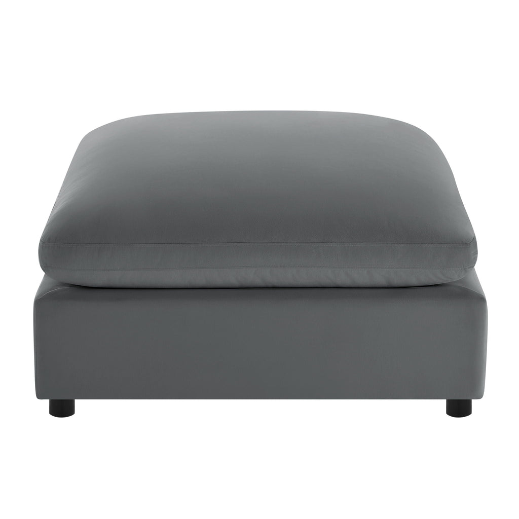 Caylie Upholstered Ottoman with Removable Covers - Beige or Dark Gray