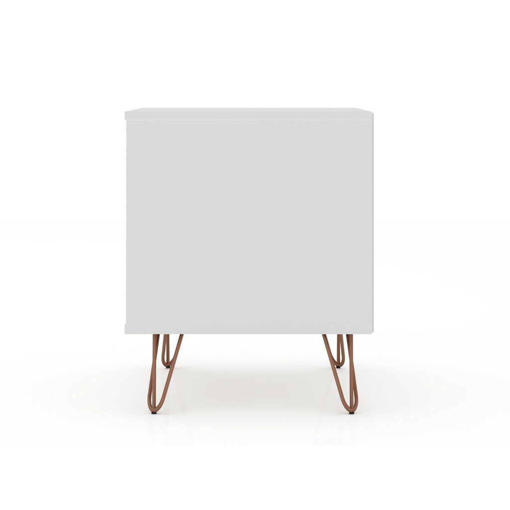 White Nightstand with 2 Drawers - Modern Storage Solution