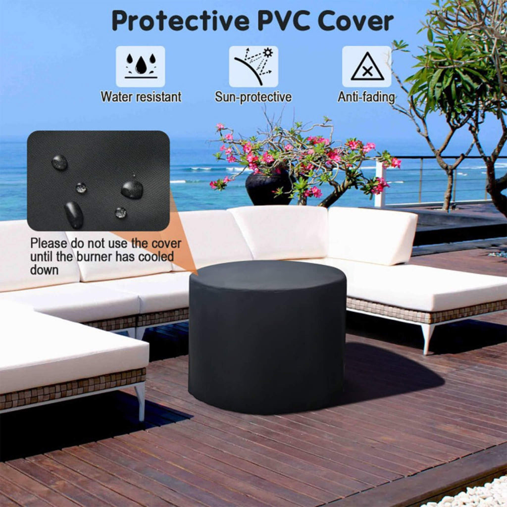 30-Inch 30K BTU Premium Outdoor Patio Gas Fire Pit Table With Fire Glass And Cover (SAK17432)