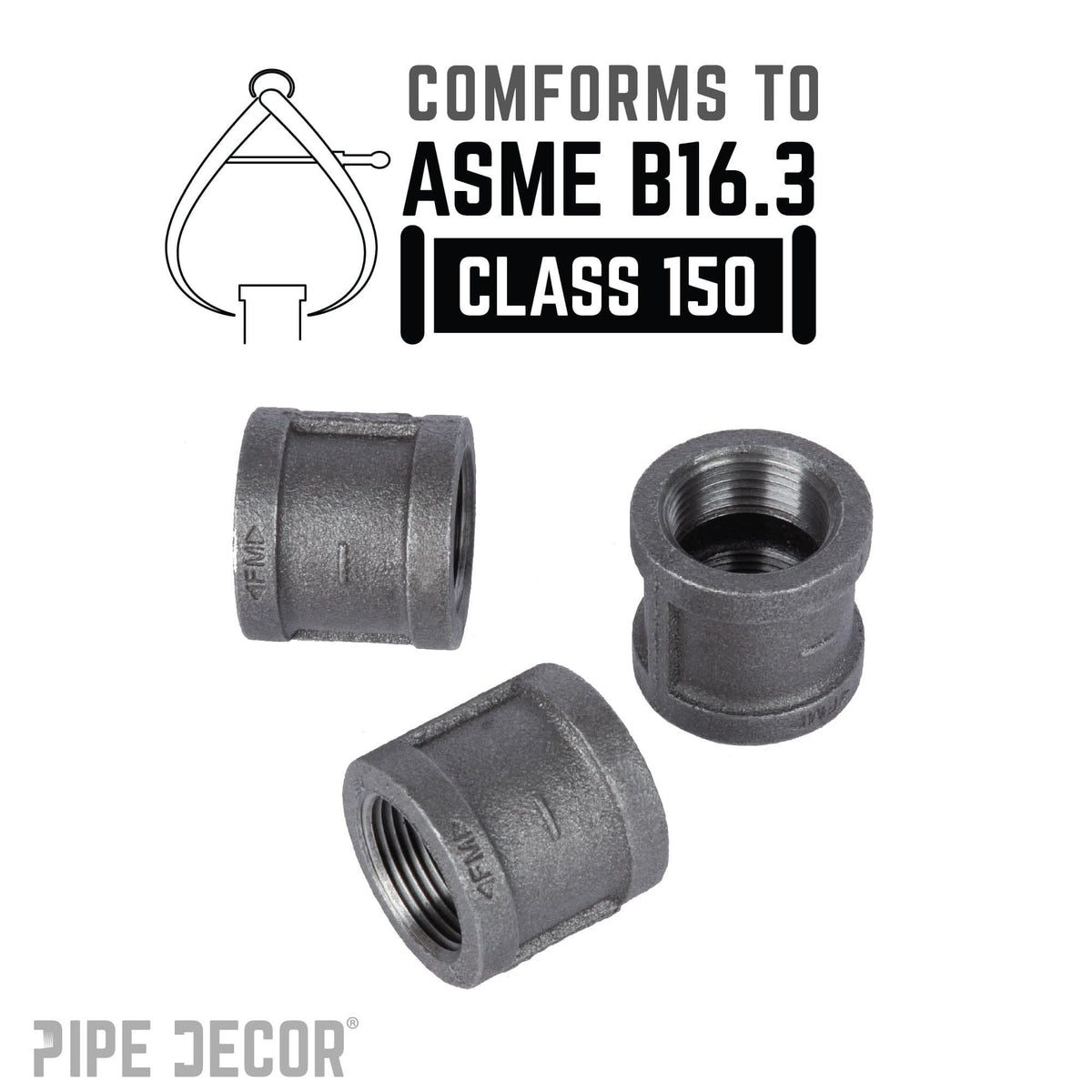 1 in. Black Coupling