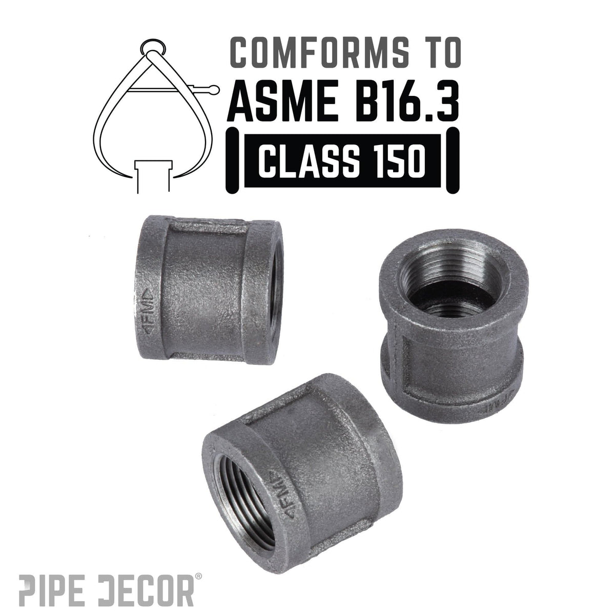3/4 in. Black Coupling