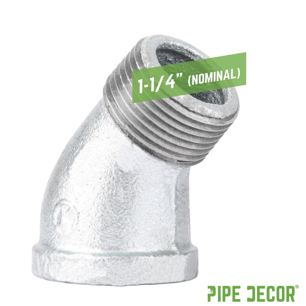 1 1/4 in. Galvanized Iron 45 Degree Street Elbow