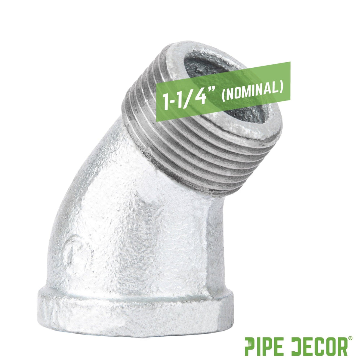 1 1/4 in. Galvanized Iron 45 Degree Street Elbow