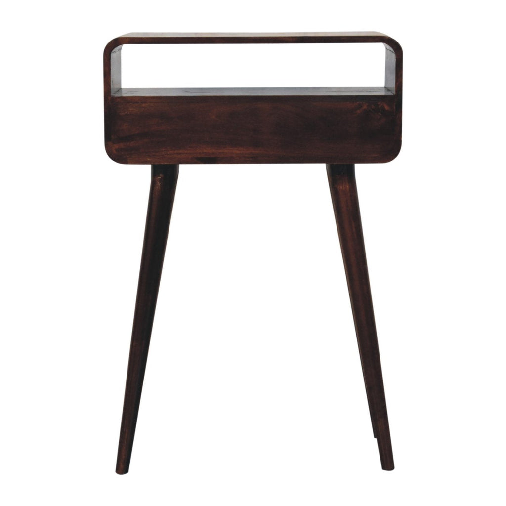 Solid Wood Mini California Console Table with Storage Drawers - Walnut