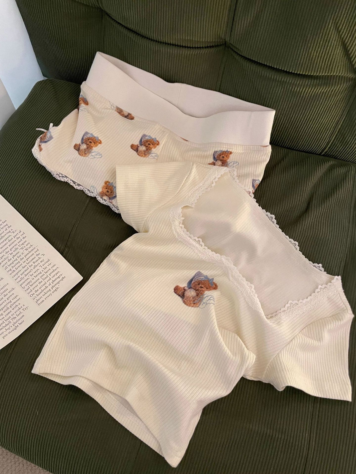 Cute Little Bear Lace Shorts Womens Summer Thin Style