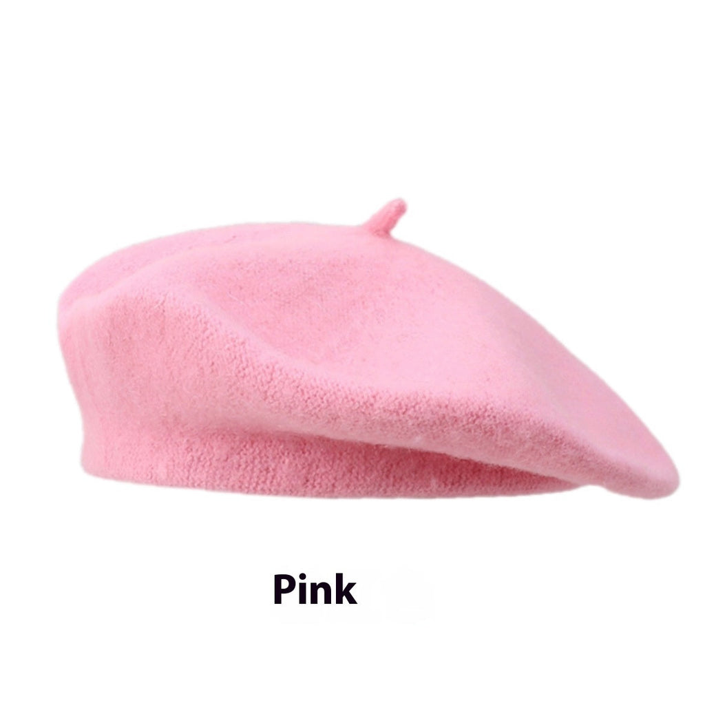 Women's Wool Beret Vintage British Knitted Painter Cap Warm Hat