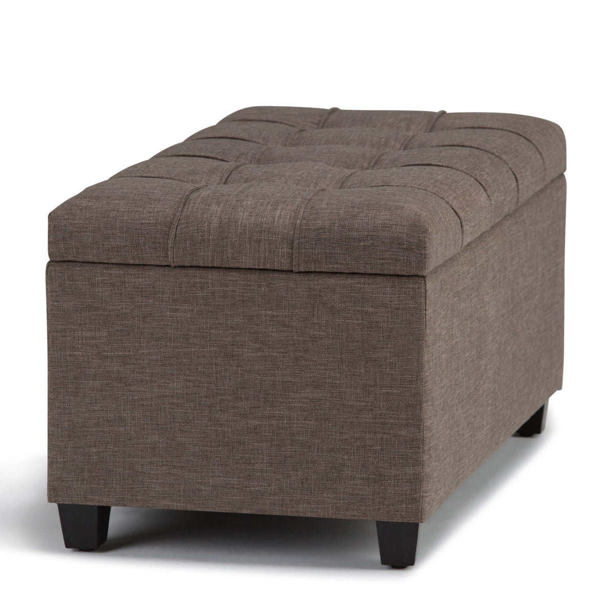 Upholstered Storage Ottoman Bench with Safety Hinge - Multiple Colors