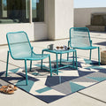 Kincaid Outdoor 3-Piece Conversation Set with Iron Frame - Teal