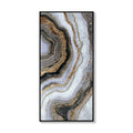 Abstract Canvas Painting Wall Art with Hand-Painted Detailing - Black/Gray/Gold