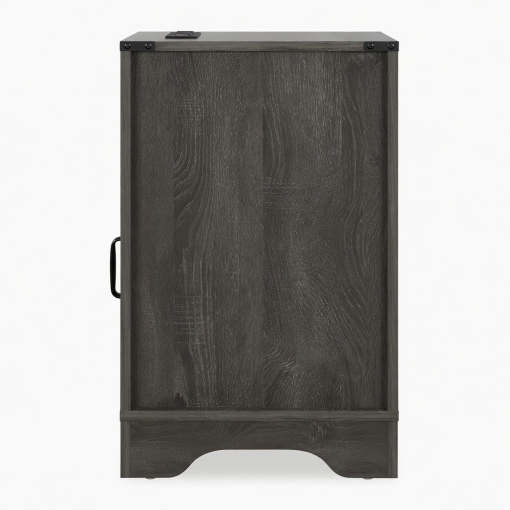 Farmhouse Nightstand with Charging Station & Storage - Multiple Colors