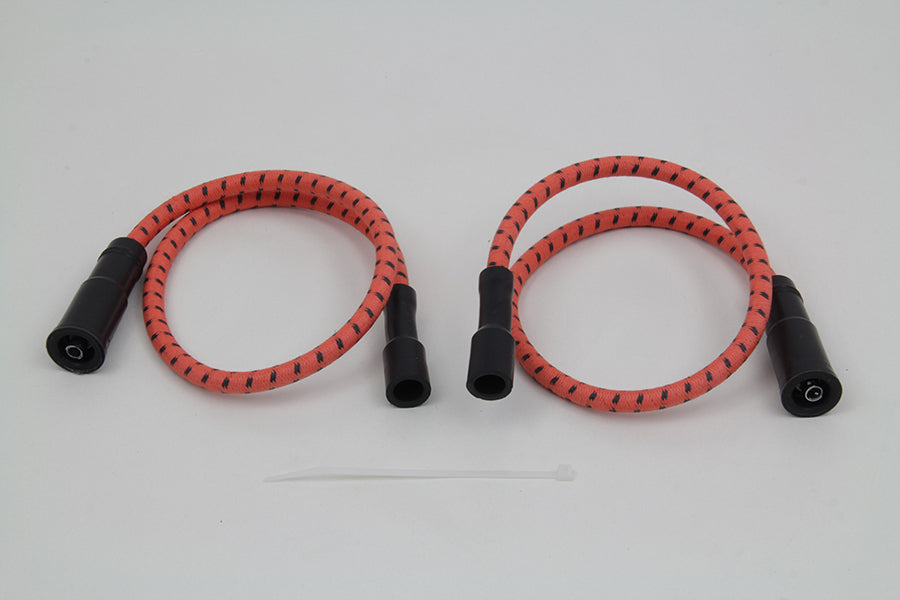 Sumax Orange with Black Tracer 7mm Spark Plug Wire Set - C20834