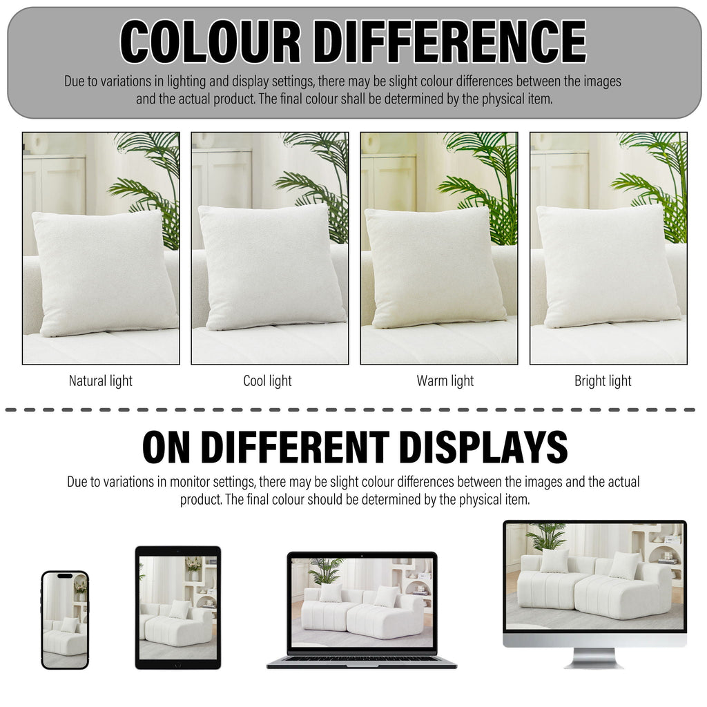 Modular Sectional Sofa with 2 Pillows – Symmetrical Design