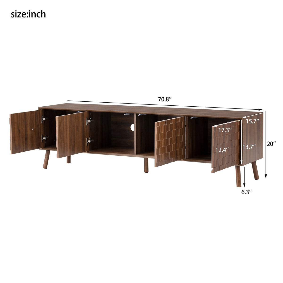 70 Inch Modern TV Stand for TVs Up to 80 Inches