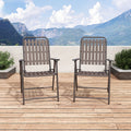 Brown 2-Piece Folding Chair with Rust-Resistant Frame - Brown