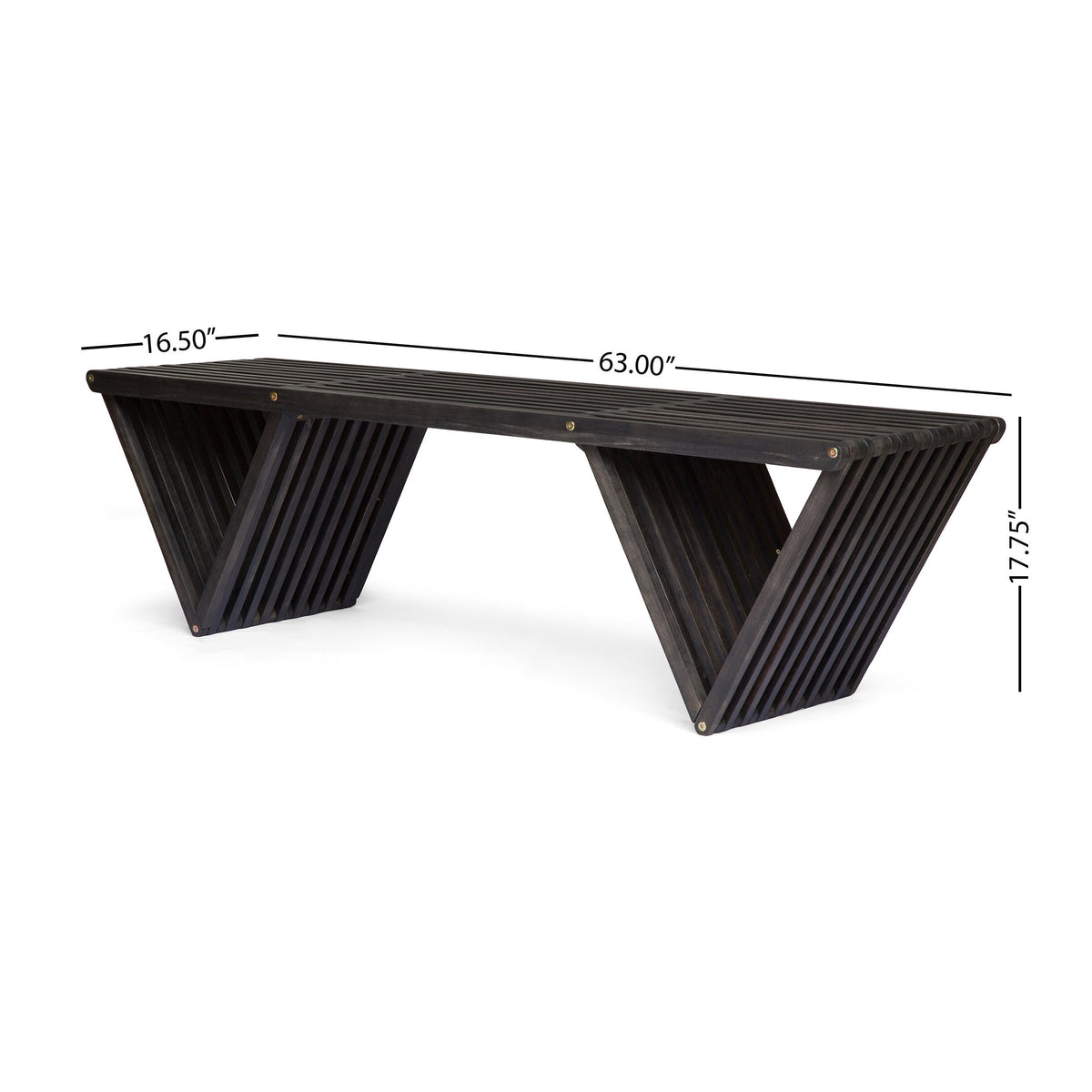 Metropol Bench Patio Seating with Modern Design - Gray