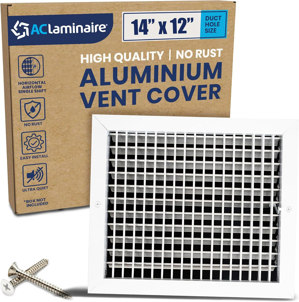 Adjustable Aluminum HVAC Register Vent Cover with Vertical Blades - Box of 10