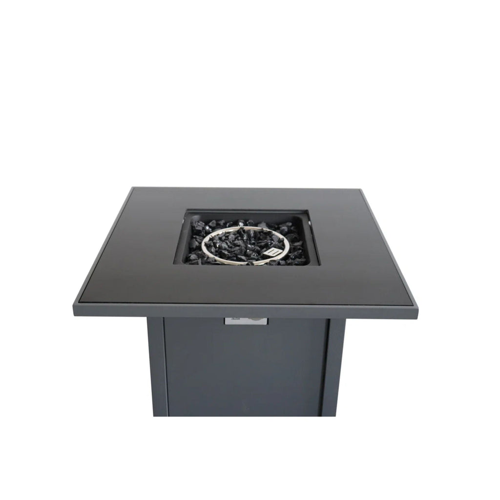 Outdoor Fire Pit Table with Lid - Gray