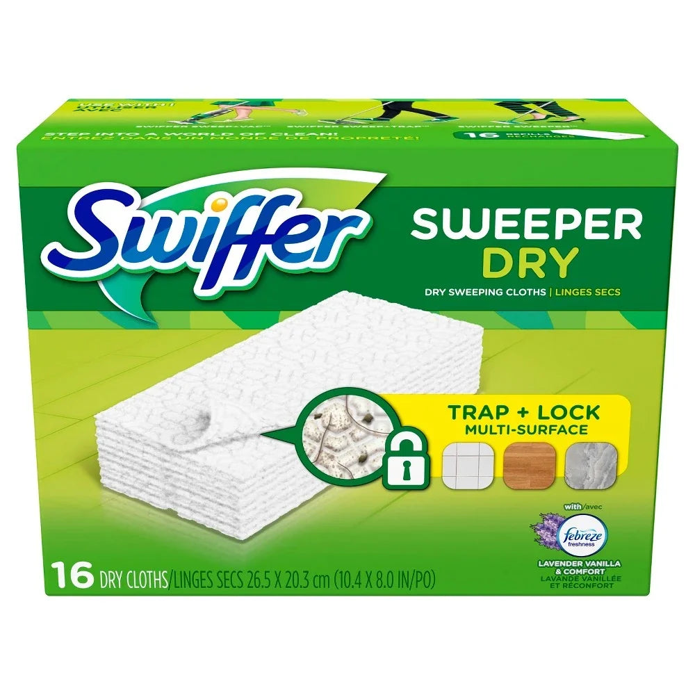 Swiffer® Sweeper Dry Disposable Lavender Vanilla Cloth Refill, 8 x 16-Pack