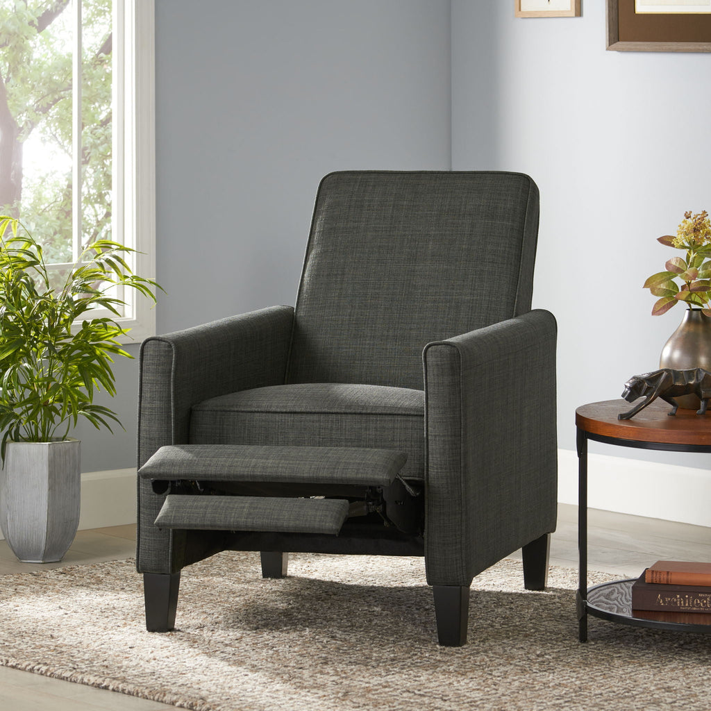 Upholstered Push Back Recliner Chair with Adjustable Recline - Multiple Colors