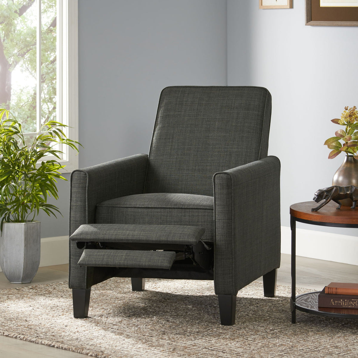 Upholstered Push Back Recliner Chair with Adjustable Recline - Multiple Colors