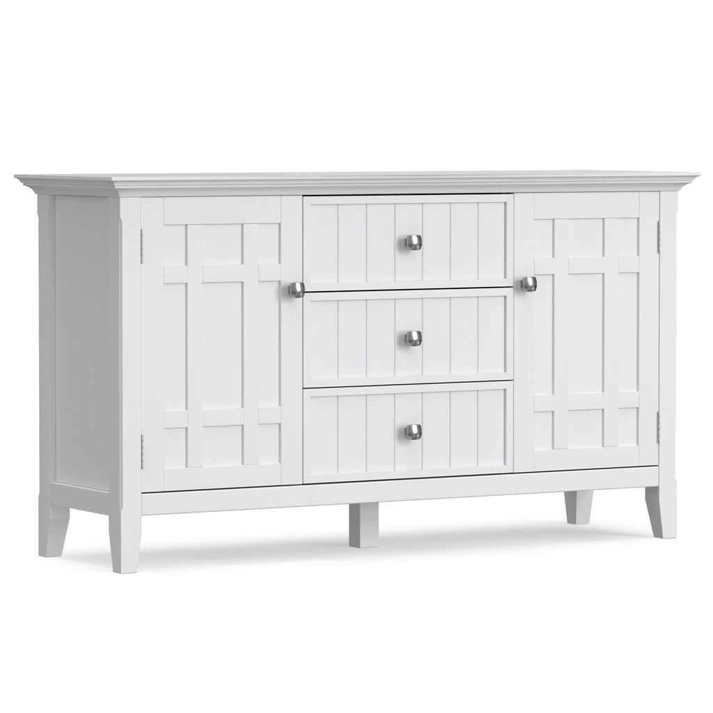 White Sideboard Buffet with Adjustable Storage - 54 in Wide