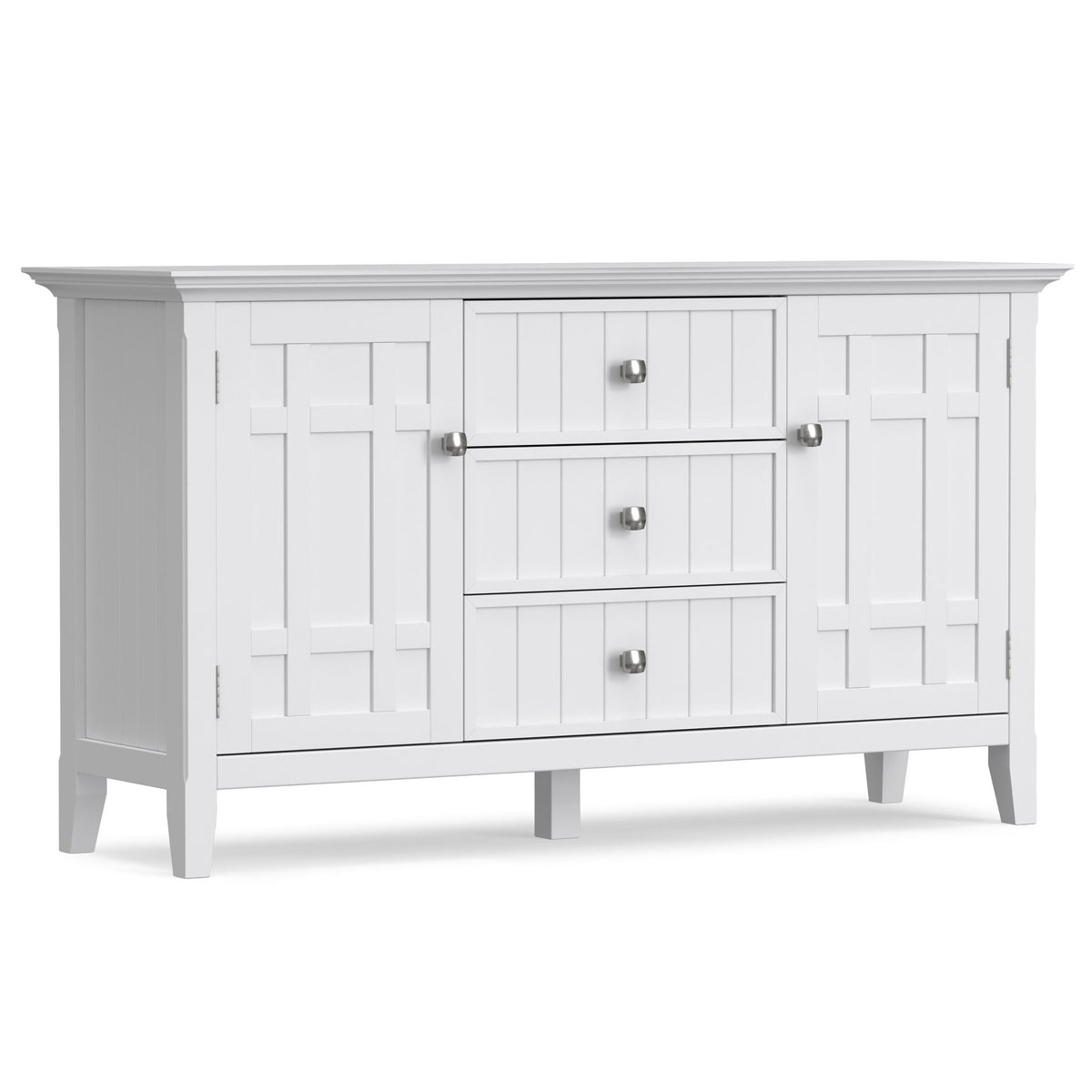 White Sideboard Buffet with Adjustable Storage - 54 in Wide