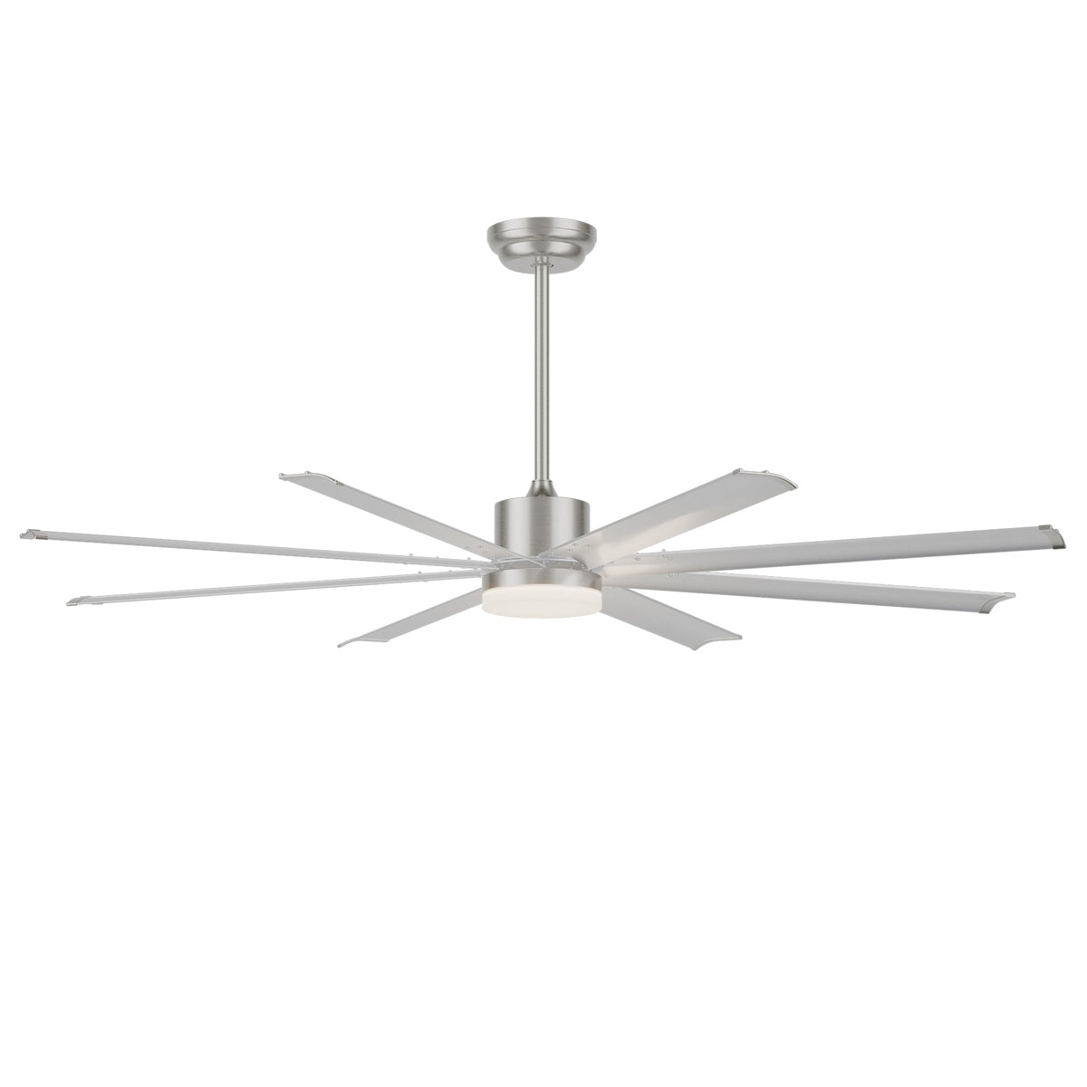 72 Inch Industrial Ceiling Fan with Light and Remote Control - Aluminum
