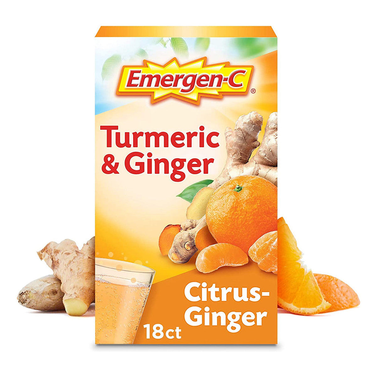 Emergen-C® Turmeric & Ginger Citrus-Ginger Packet, 0.32 oz x 18 EA