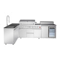 Outdoor Kitchen Island with 6+1 Burner Propane BBQ Grill – Stainless Steel