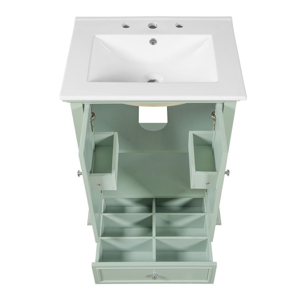 Modern Bathroom Vanity With Sink, Cabinet, And Drawers