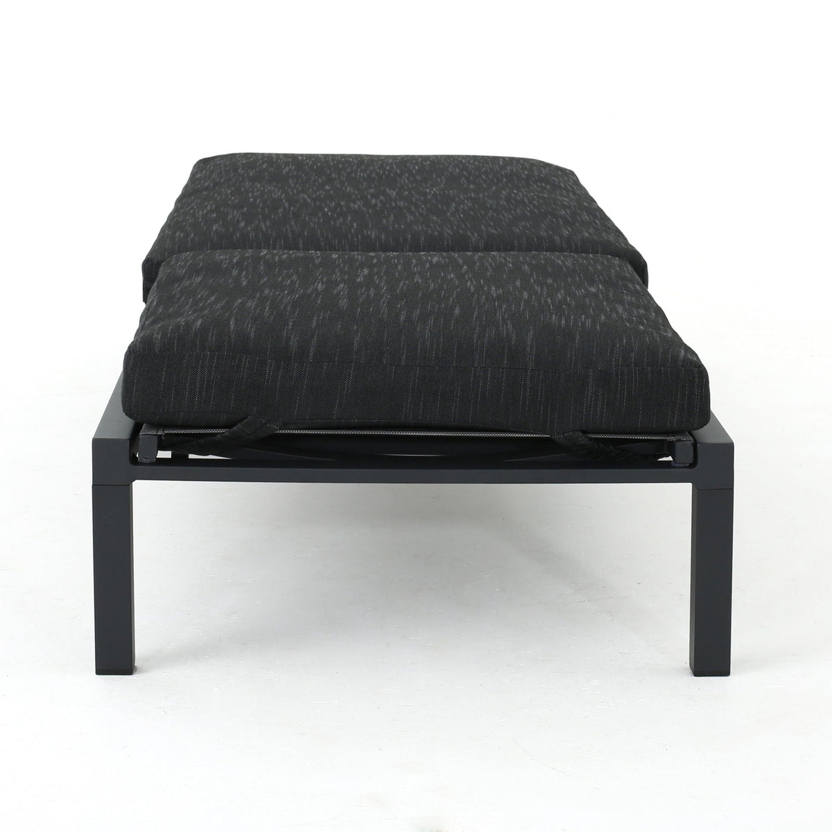Modern Chaise Lounge with Water-Resistant Cushions - Dark Gray