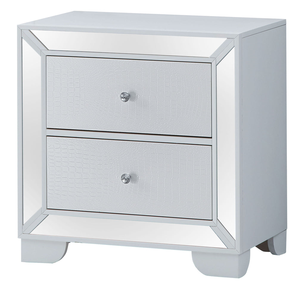 Contemporary Nightstand with Durable Construction - Silver Champagne