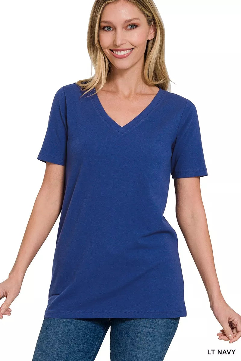 Zenana V-Neck Short Sleeve T-Shirt