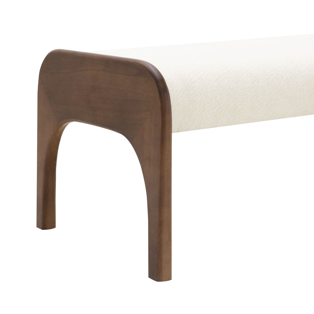 Modern Upholstered Long Bench with Plush Cushion - Beige or Dark Green