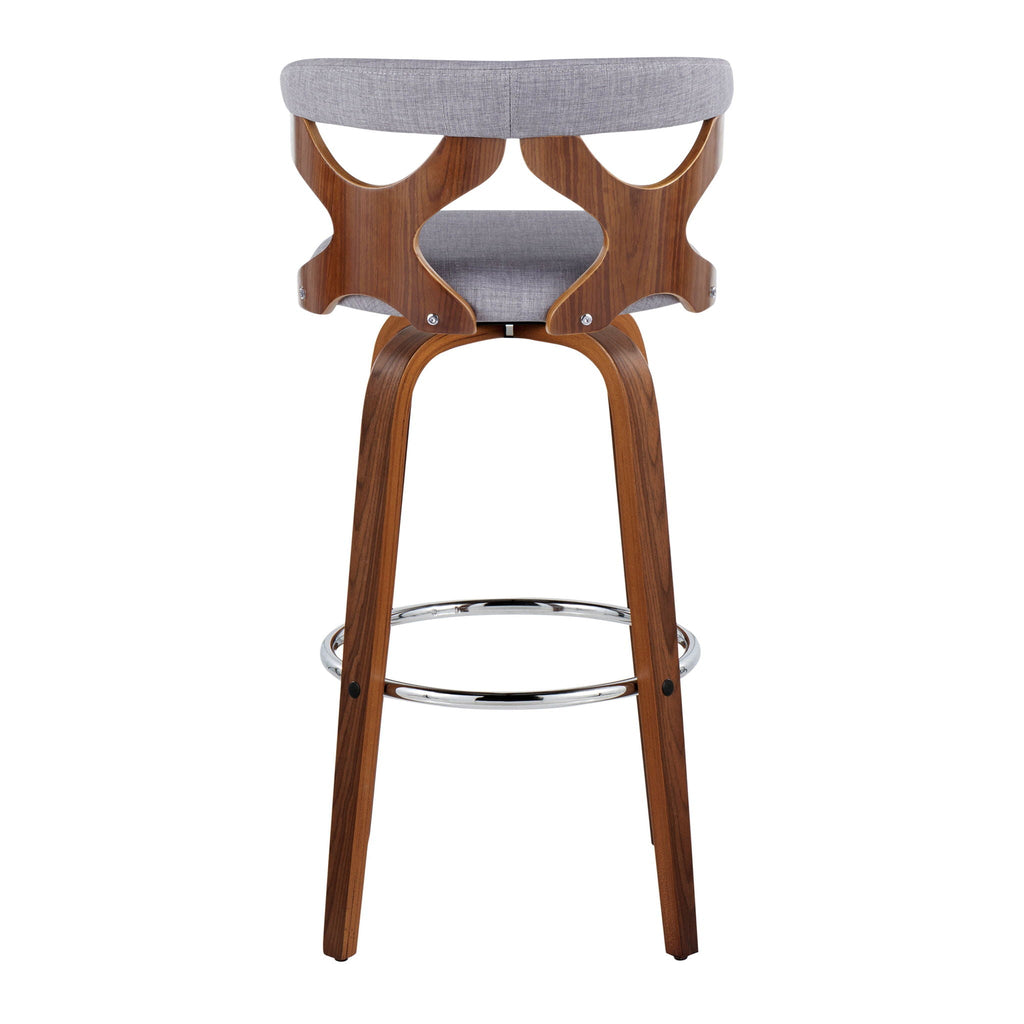 Mid Century Modern Swivel Barstool Set with Padded Upholstery - Multiple Colors