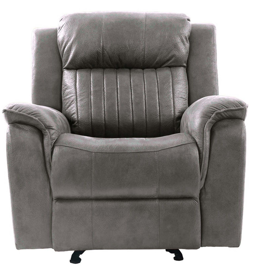 Contemporary Living Room Set with Manual Recliners - Dark Gray