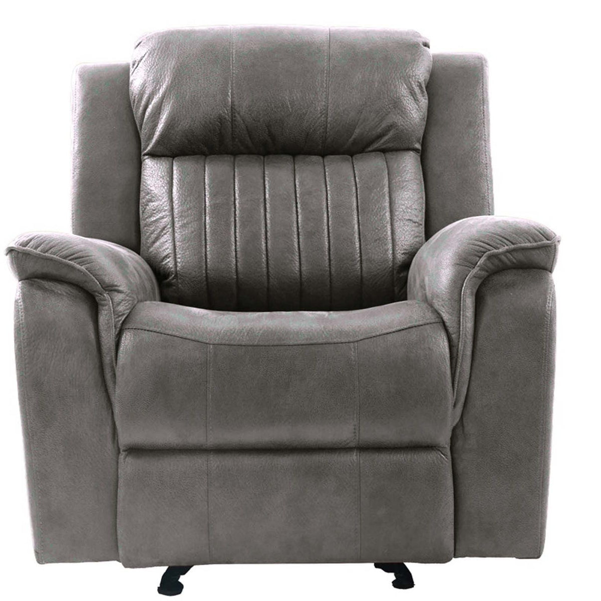 Contemporary Living Room Set with Manual Recliners - Dark Gray